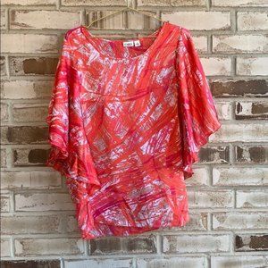 Cato Batwing Satin Top Size M